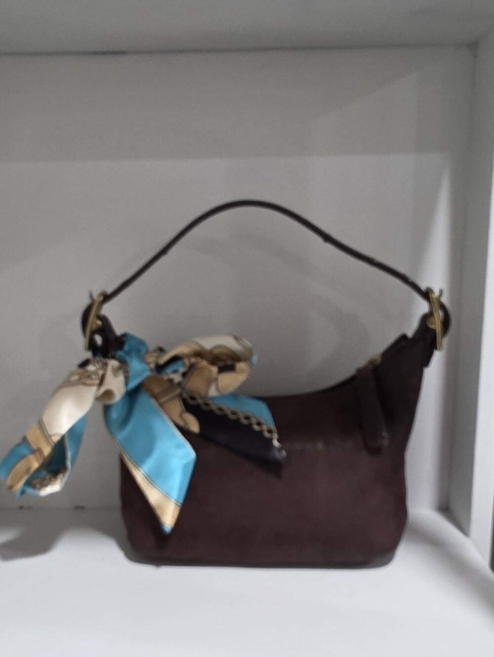 Coach  Vintage Y2k Leather Suede Mini Brown Shoulder Bag